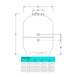 AQT Standaard Zandfilter -Zwembad Spul Winkel AQT Standaard zandfilter afmetingen