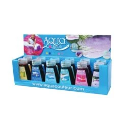 Aqua Couleur – Water Kleurstof -Zwembad Spul Winkel Aqua Couleur waterkleurstof 180ml display