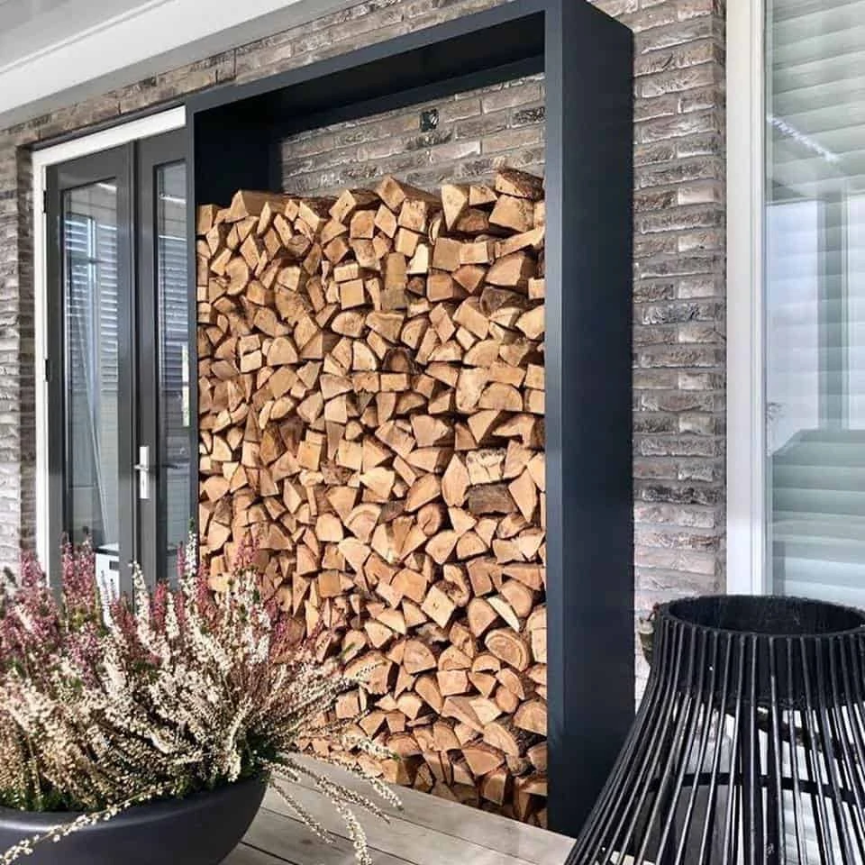 Beltza Zwarte Metalen Houtopslag 2 Beltza Zwarte Metalen Houtopslag - Afbeelding 2