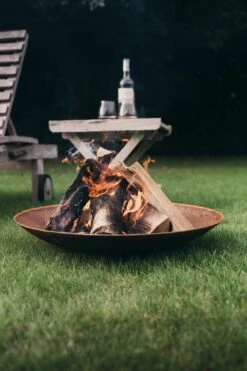 Cortenstaal Vuurschaal Rond -Zwembad Spul Winkel Cortenstaal vuurschaal rond in tuin scaled 1