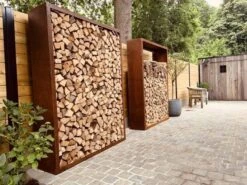 Egura Cortenstaal Houtopslag -Zwembad Spul Winkel Egura Cortenstaal houtopslag