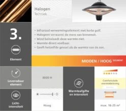 IR Staande Straler Bright Indus II 2100 7 IR Staande Straler Bright Indus II 2100 -Zwembad Spul Winkel Halogeen 2
