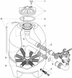 Kripsol Balear Zandfilter Deksel -Zwembad Spul Winkel Kripsol balear zandfilter