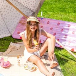 SWIM ESSENTIALS Opblaasbaar Ligbed Roze Glitters -Zwembad Spul Winkel Opblaasbaar ligbed roze glitters 03