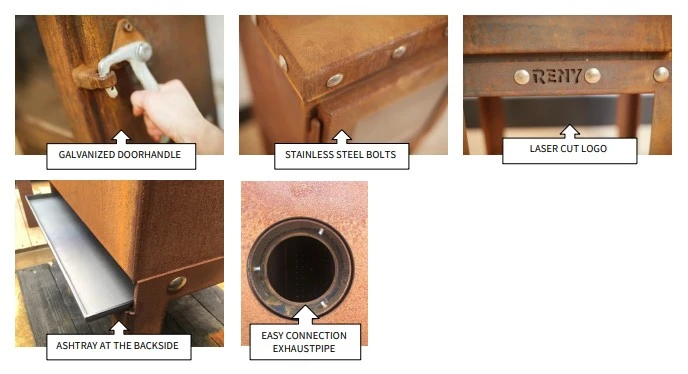 Piquia Tuin Kachel Met 4 Poten 6 Piquia Tuin Kachel Met 4 Poten - Afbeelding 6