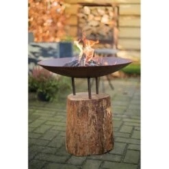 Vuurschaal Firepit Logger Medium Wooden Base -Zwembad Spul Winkel Redfire Logger 3