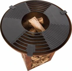 Vuurschaal BBQ Met Houtopslag -Zwembad Spul Winkel Vuurschaal BBQ met houtopslag 02