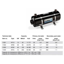 Warmtewisselaar Horizontaal 9 Warmtewisselaar Horizontaal -Zwembad Spul Winkel Warmtewisselaar Horizontaal Hi Flow specificaties